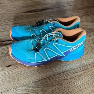 Salomon Blue and Orange Trail Running Shoes